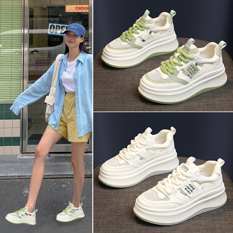 Women's Hollowed Summer Small Breathable Hidden White Casual Shoes