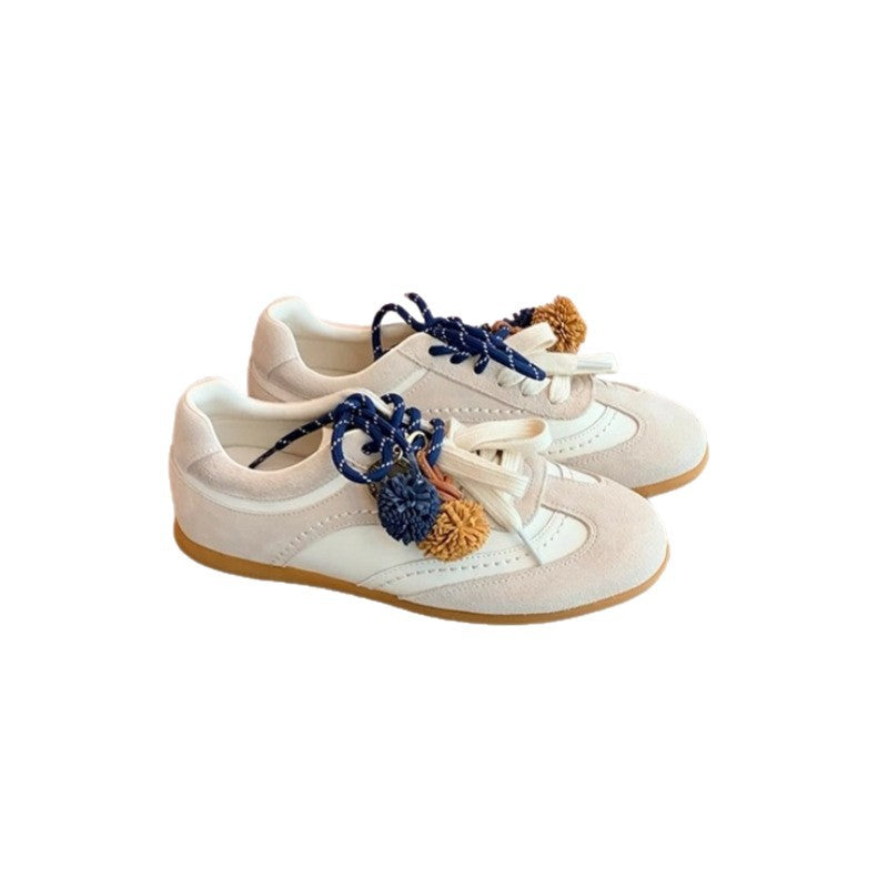 Women's Real Contrast Color Shoelace German Training Sneakers