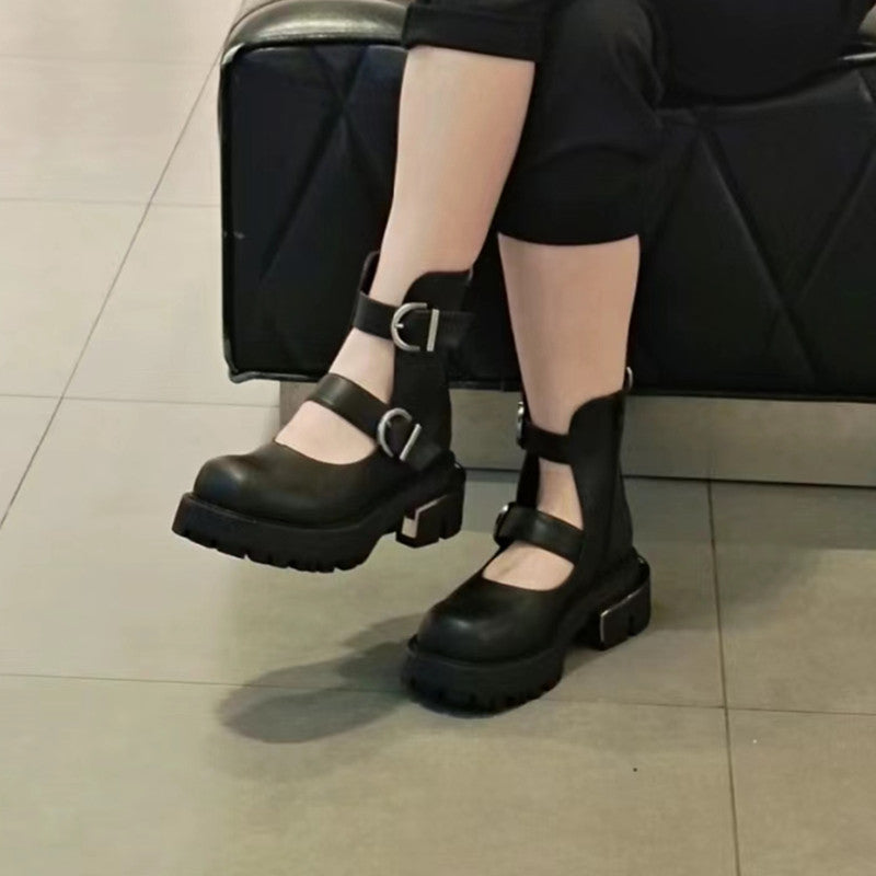 Women's Martin Spring British Thick Bottom Increased Sandals