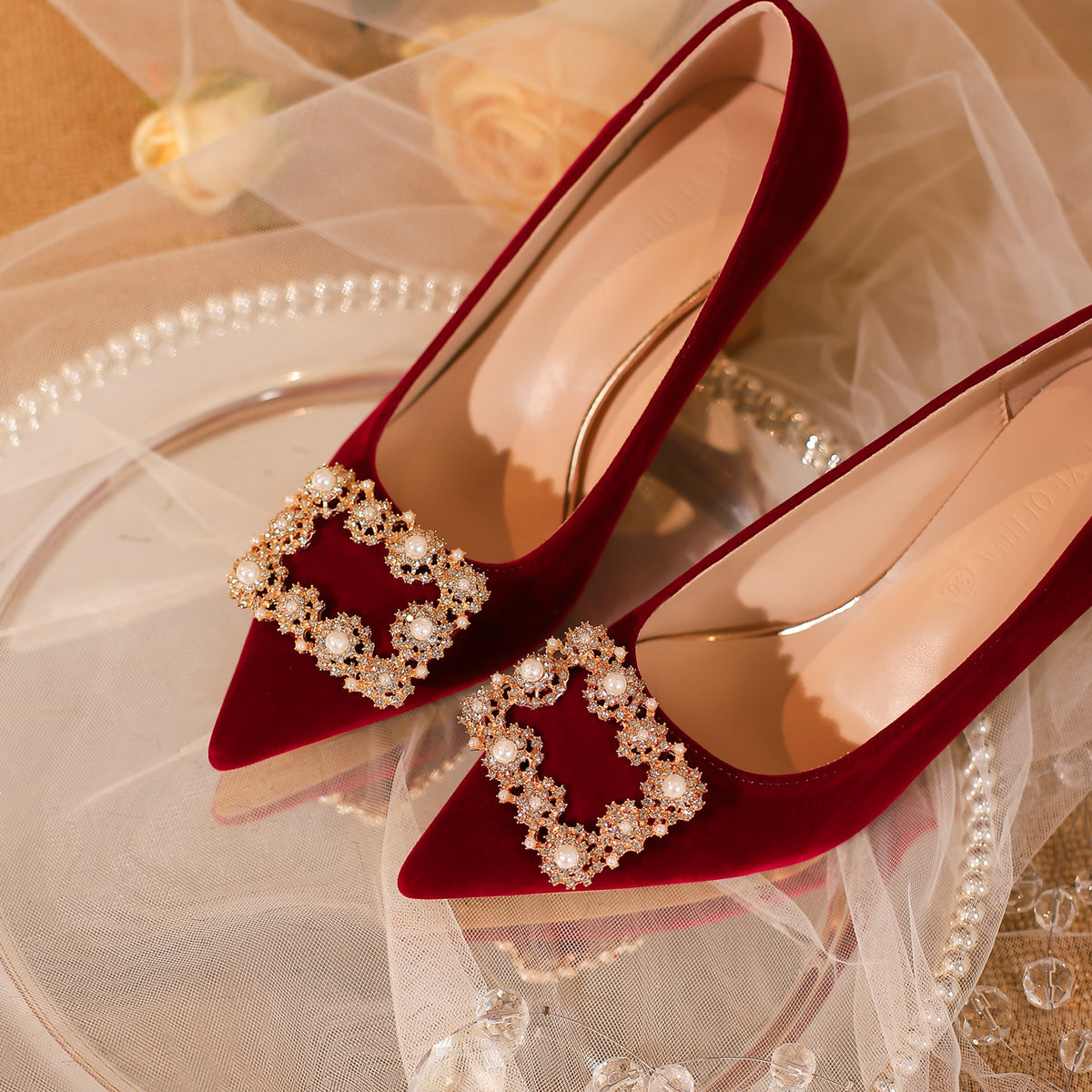Wedding Plus Size Fattened Bridal Pointed Toe Heels