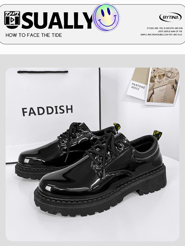 Men's Business British Style Derby Autumn Big Toe Fashion Raise Leather Shoes