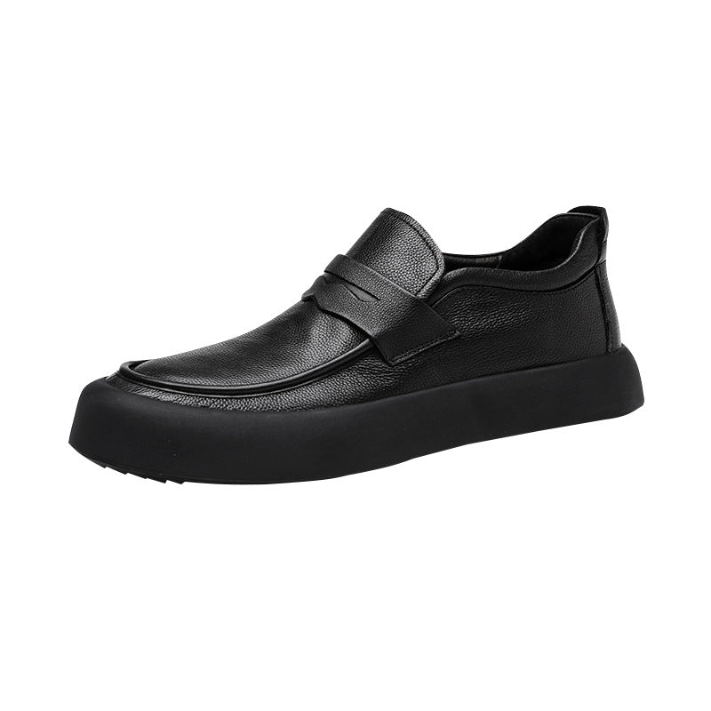 Men's Autumn Trendy Genuine Cowhide British Wild Soft Leather Shoes