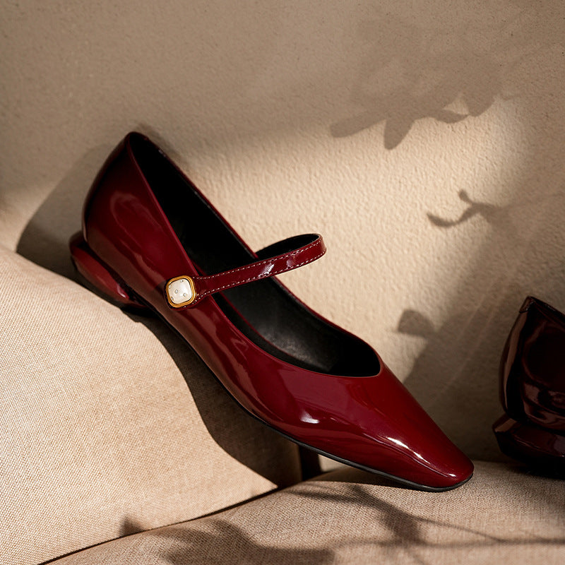 Simple Strap Mary Jane Female Square Women's Shoes