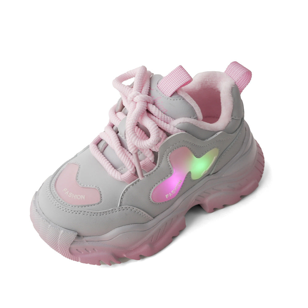 Children's Dad Fleece-lined Boys Trendy Leisure Kid's Sneakers