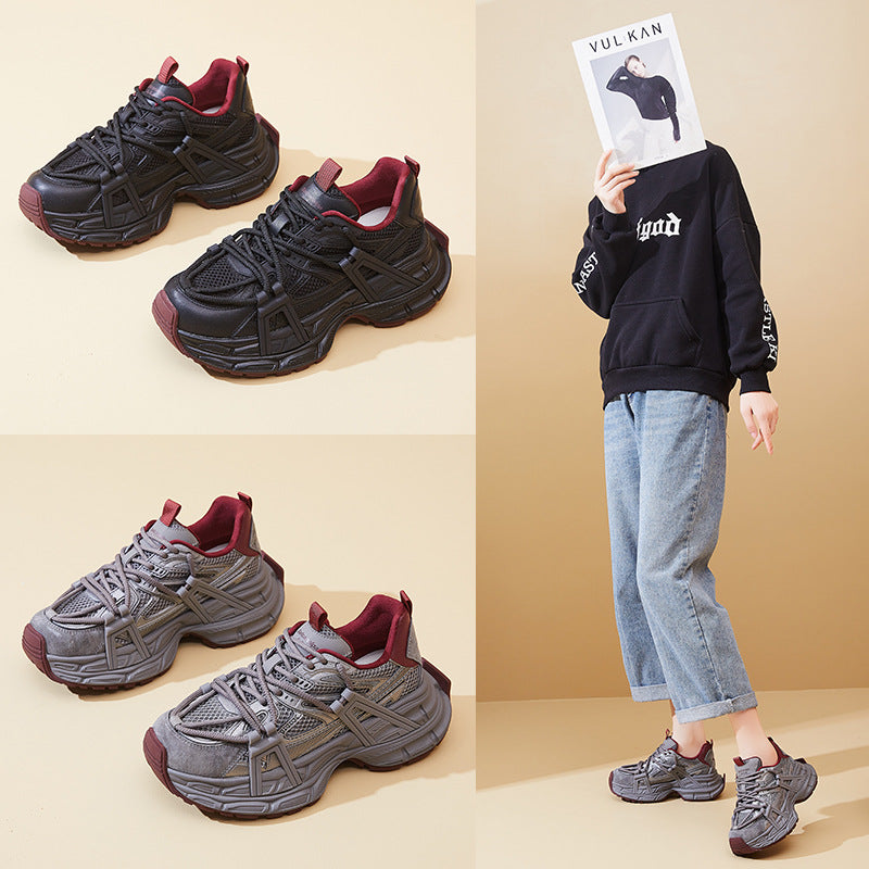 Women's Platform Dad Autumn Korean Breathable Mesh Outdoor Women's Sports Shoes