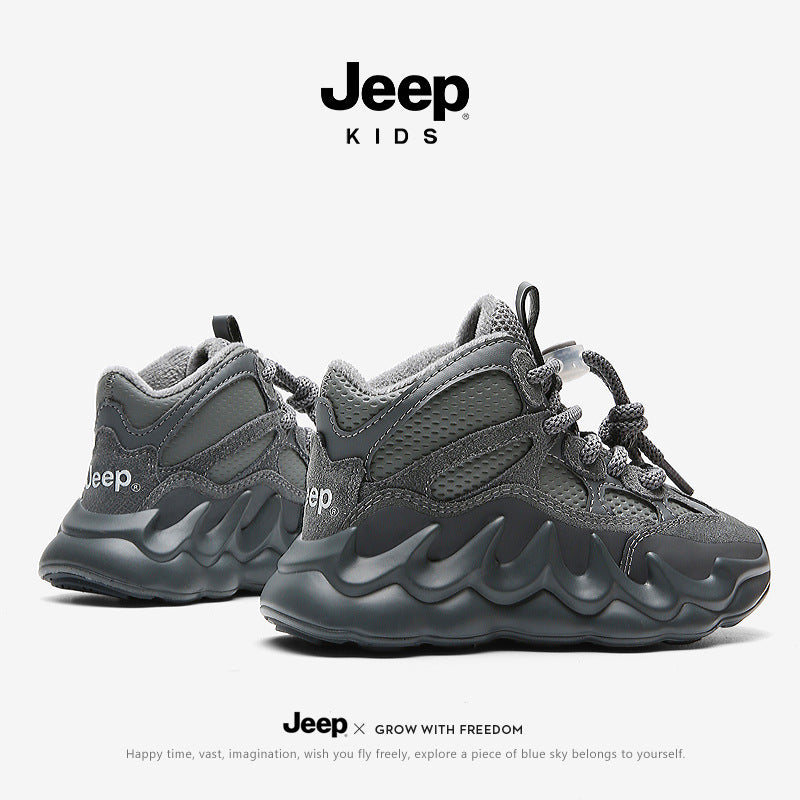 Children's Jeep Boy Winter Fleece Lining Insulated Two Kid's Sneakers