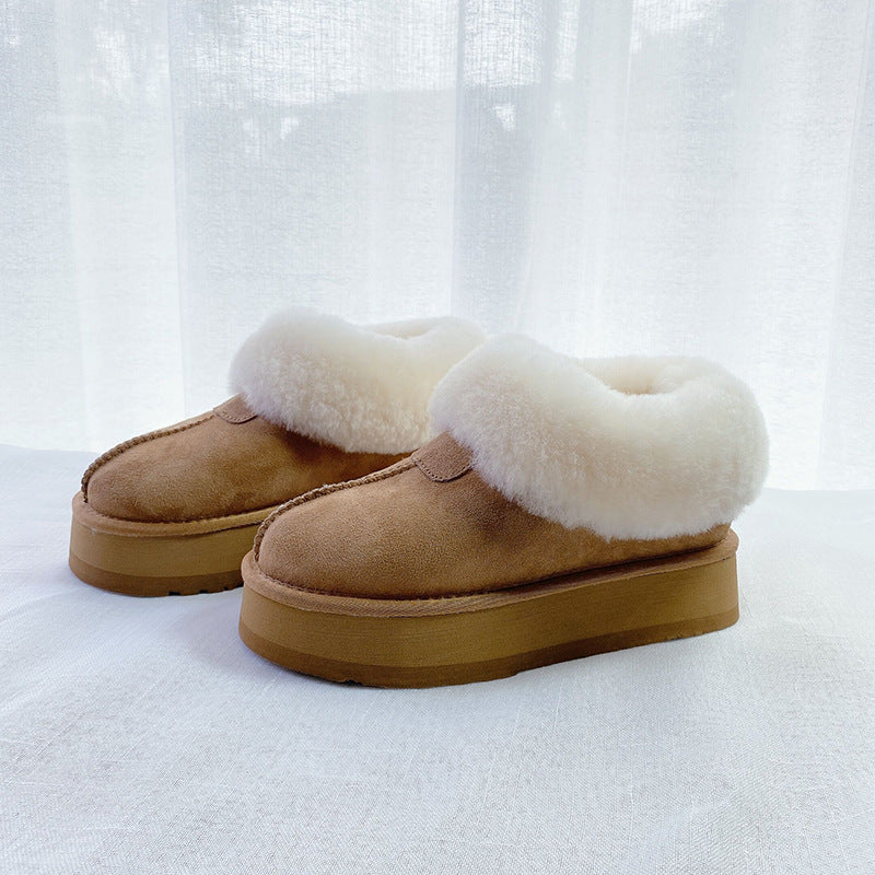 Women's Thick-soled Fur High-rise Wool Warm Platform Snow Boots