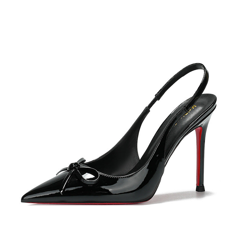 Slingback Stiletto Back Mixed Belt Refined Stylish Versatile Heels