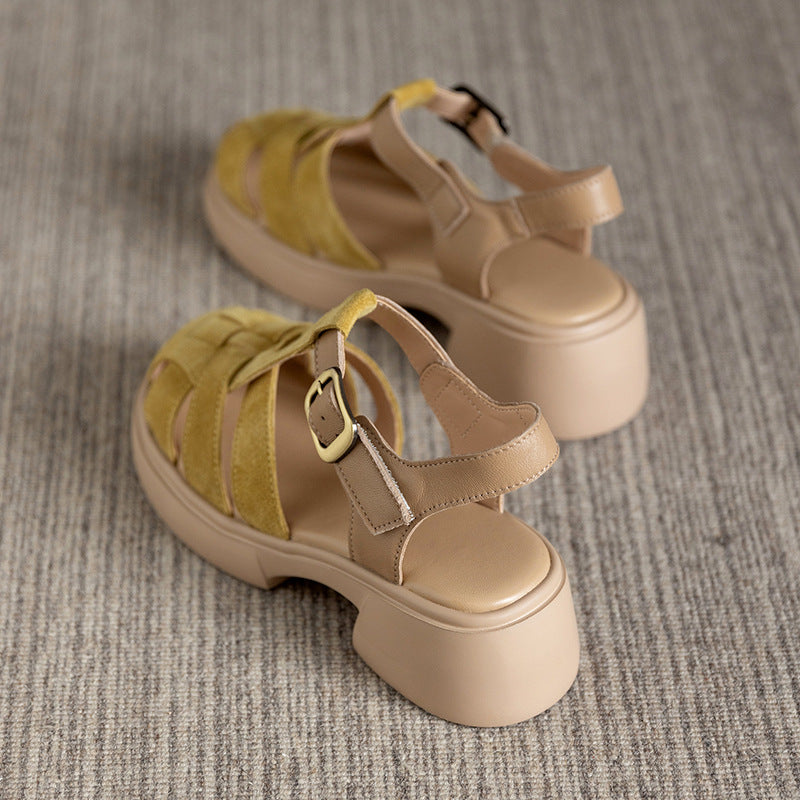 Women's Roman For Thick Bottom Soft Woven Hollowed Sandals