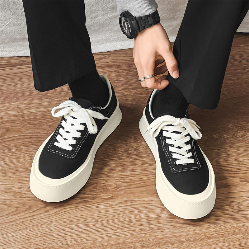 Men's Board Height Increase Fashion Exercise Soft Canvas Shoes