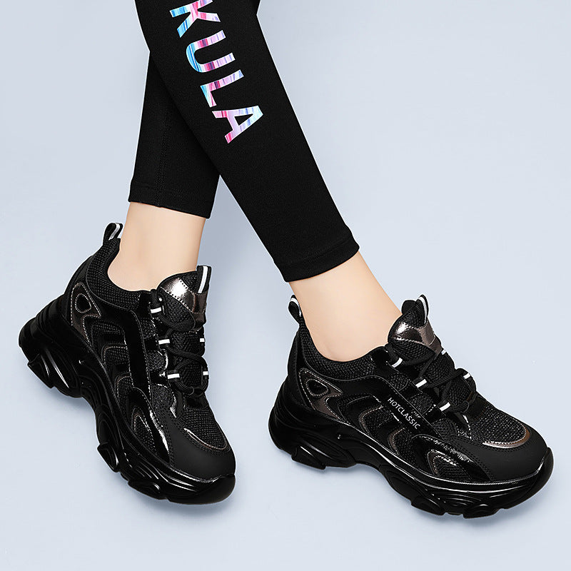 Women's Sports Dad Height Increasing Insole Spring Sneakers
