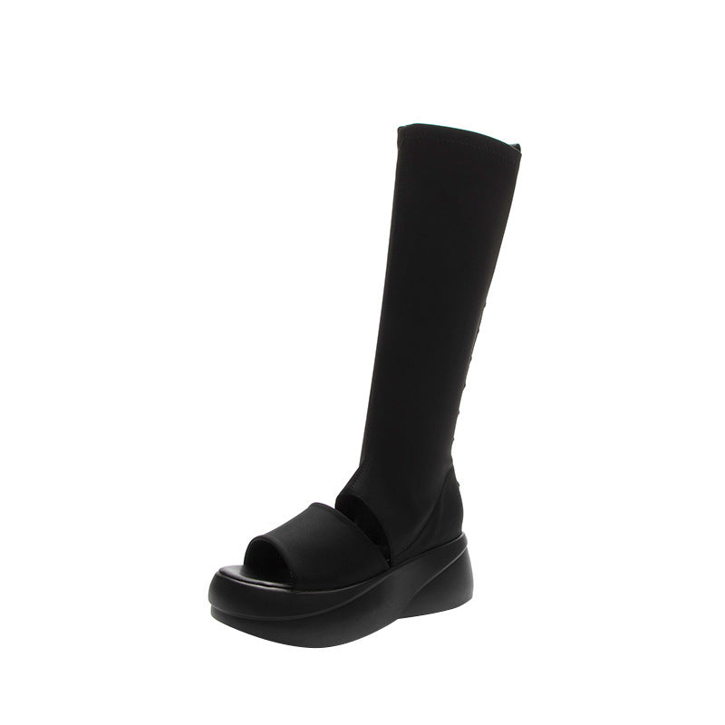 Women's Knee-high Summer Peep Toe Breathable Slimming Sandals