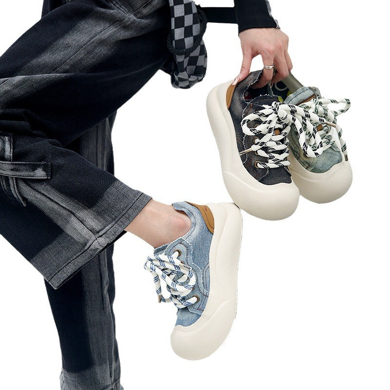 Women's & Men's Versatile Platform Big Head Niche Fashion Canvas Shoes