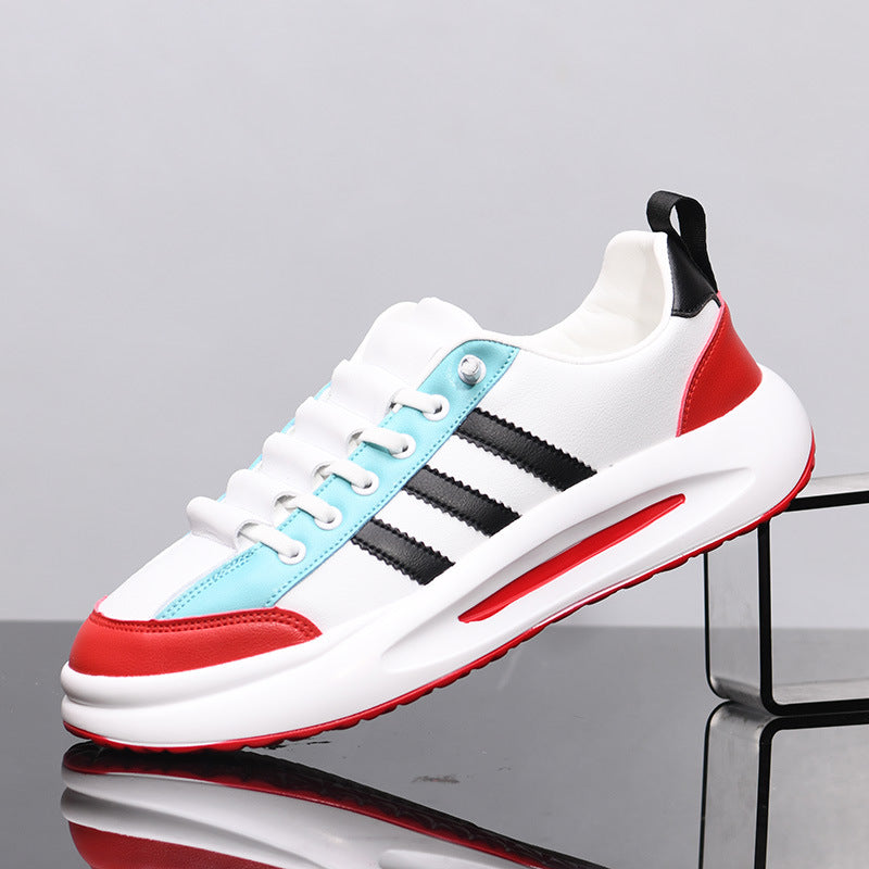 Men's Breathable White Board Couple Heightened Green Casual Shoes