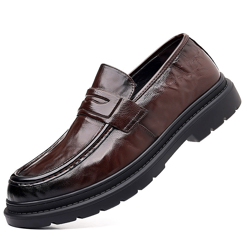 Men's Genuine Breathable British Fashion Sheepskin Korean Loafers