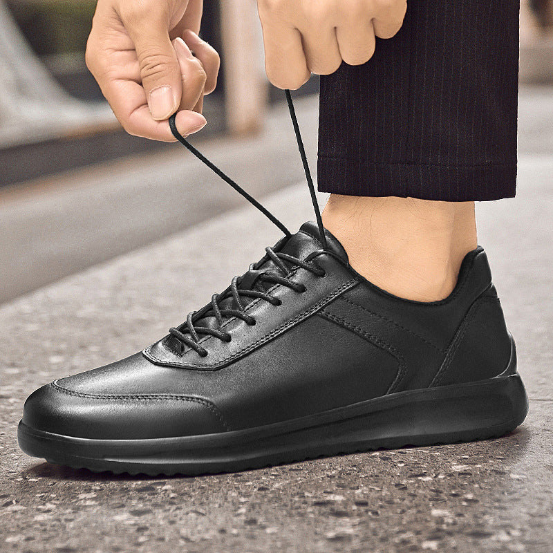 Men's First Layer Cowhide Comfortable Trendy Lightweight Business Office Leather Shoes