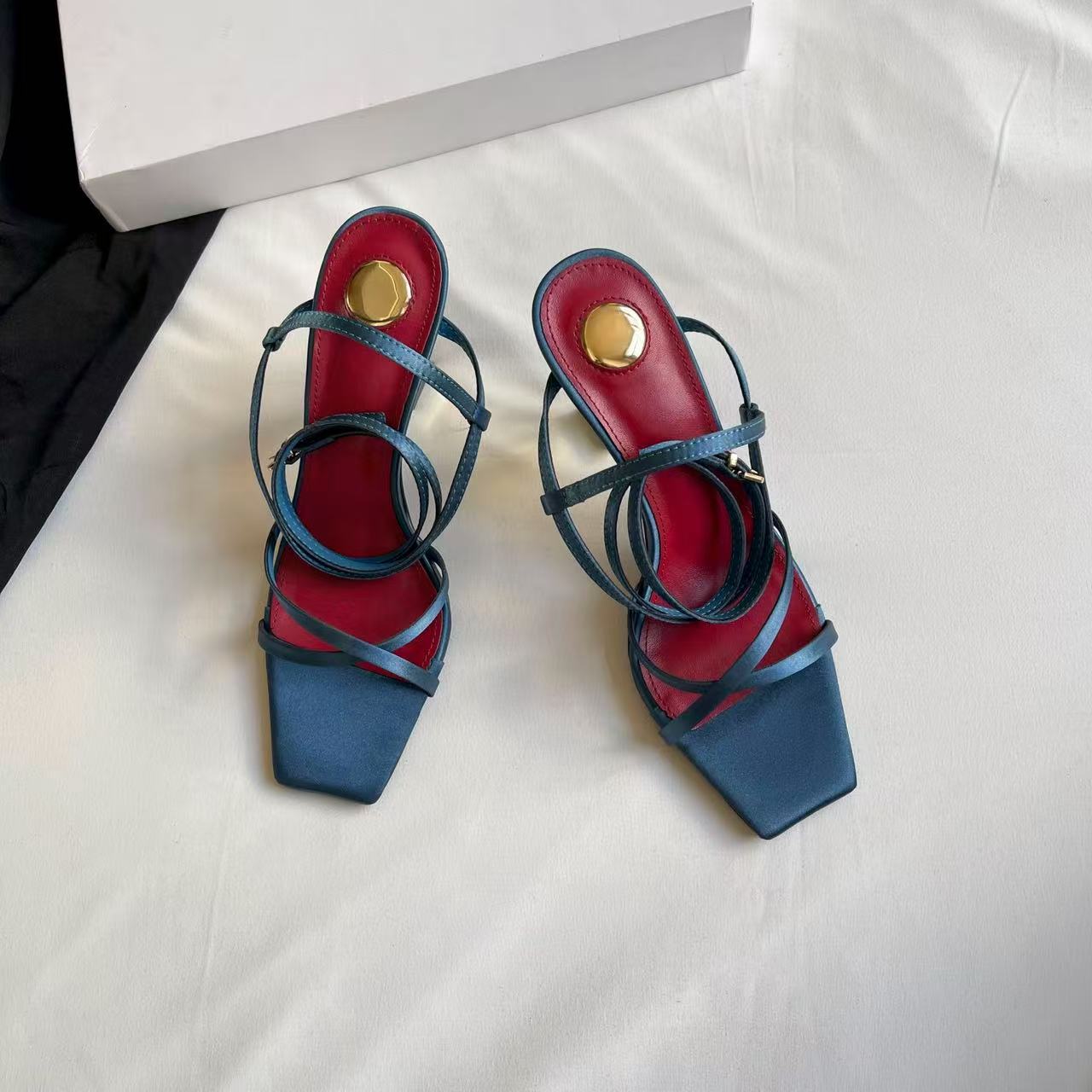 Women's Letter Elegant Cross Open Toe Stilettos Sexy Sandals
