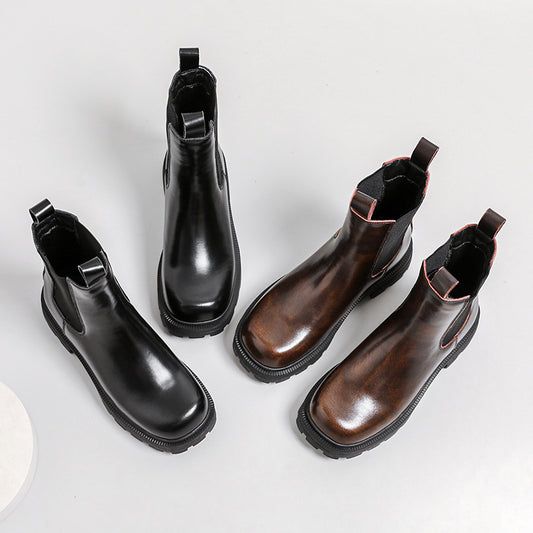 Women's Simple Chelsea Martin Chunky Fashion Single Boots