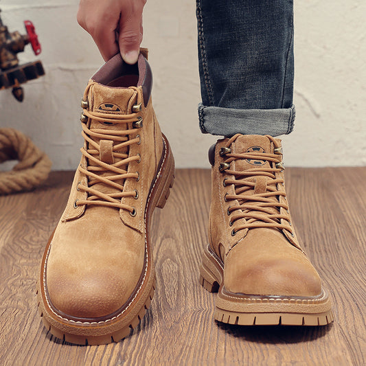 Men's Pigskin Martin High Top British Style Boots