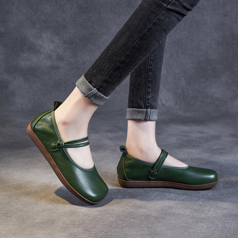 Women's Style Shallow Mouth Soft Bottom Surface Round Toe Pumps Casual Shoes