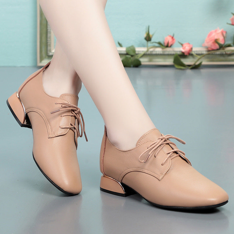 Women's Chunky Spring Round Toe Mid Soft Women's Shoes