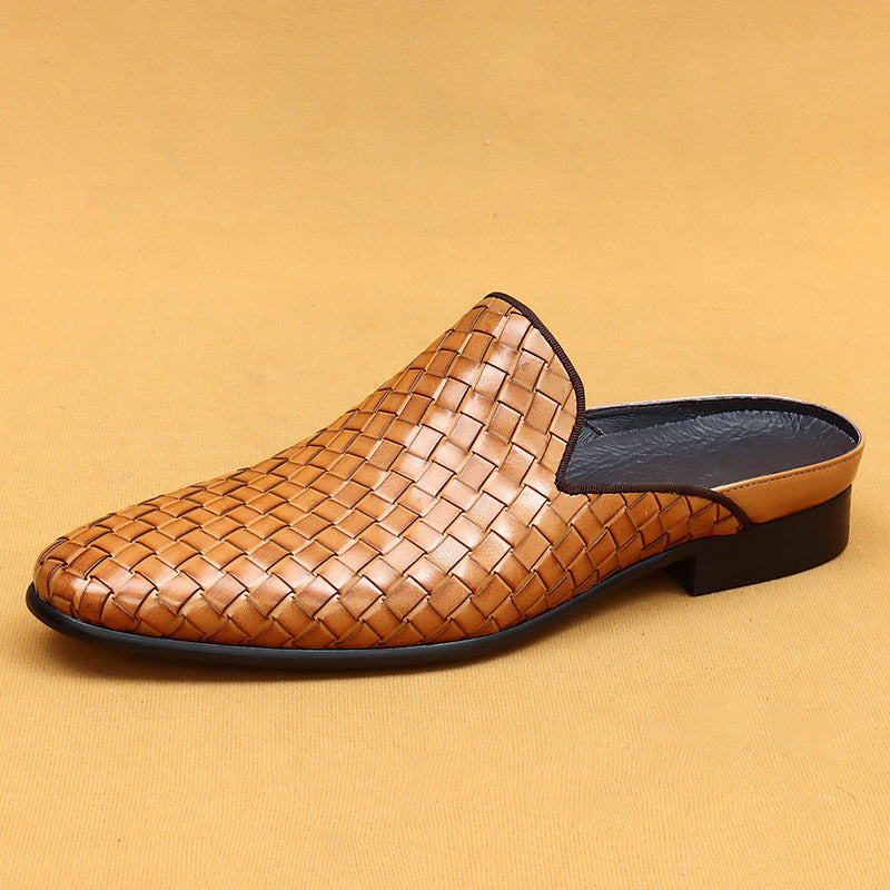 Men's Genuine Summer Wear Business Hand-woven Half Sandals