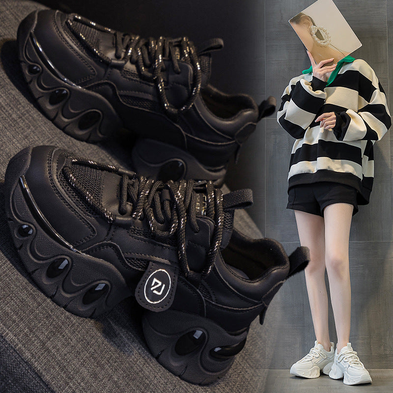 Women's Small Platform Dad Genuine Spring Mesh Casual Shoes