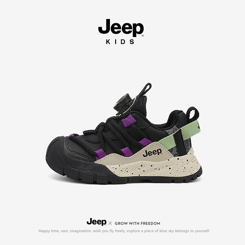 Children's Autumn Hiking Outdoor Waterproof Button Kid's Sneakers