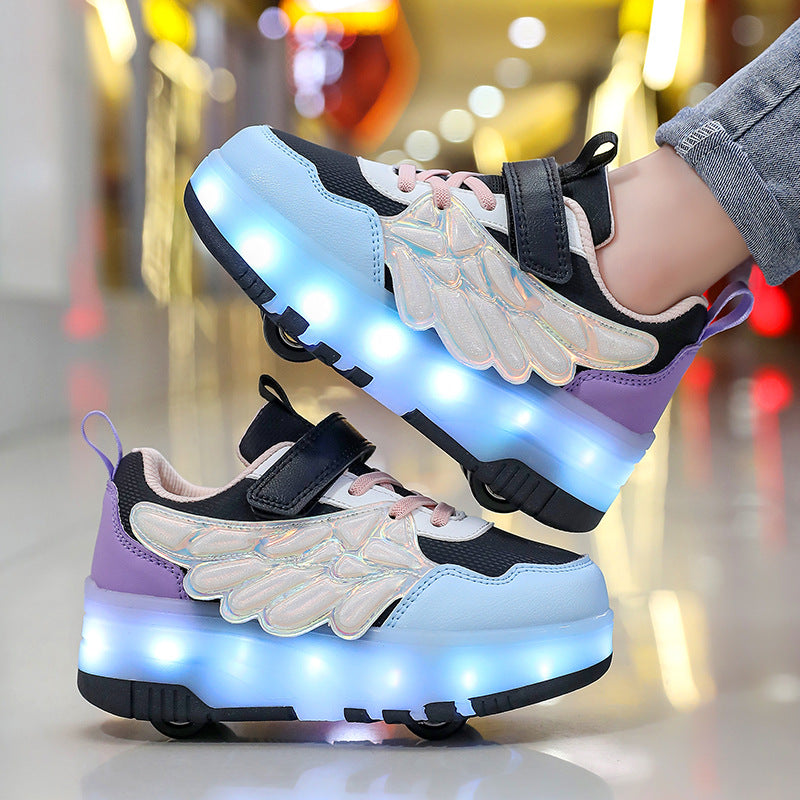 Children's Luminous Pairs Of Wings Single Skate Kid's Sneakers