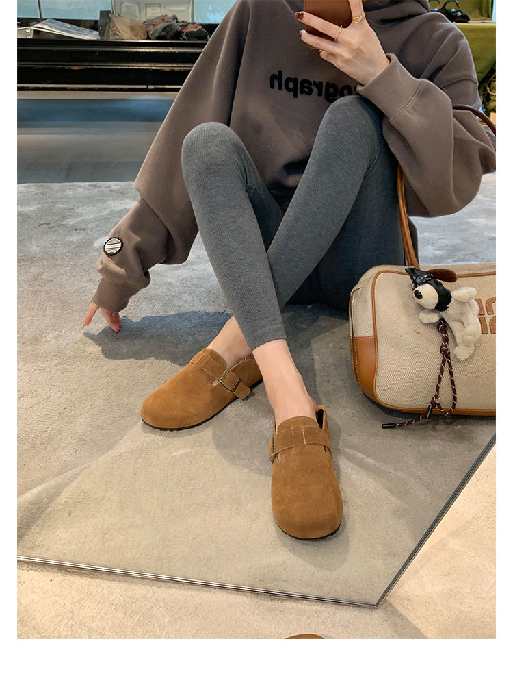 Women's Full Cowhide Retro With Two-step For Casual Shoes