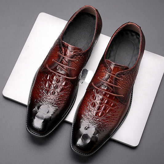 Men's Cowhide Business Formal Wear British Leisure Commute Leather Shoes