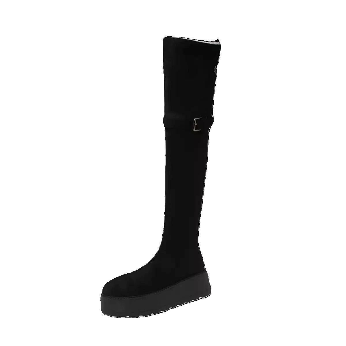 Women's Platform Tall Cycling Two-way Wear Small Snow Boots