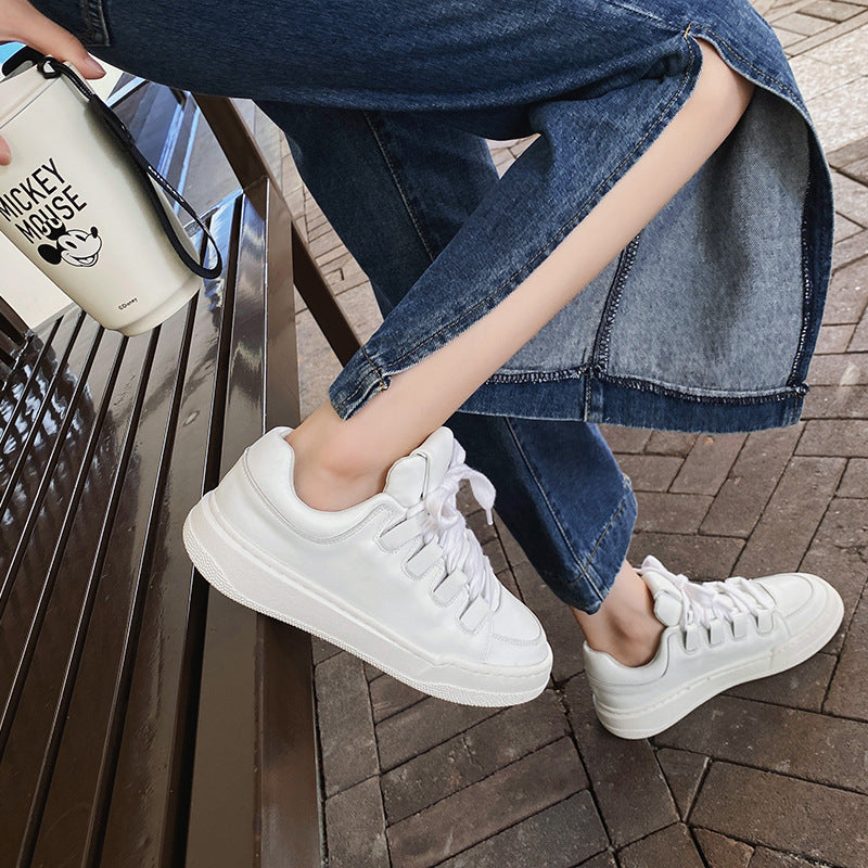 Power Thick Bottom White Size Board Sneakers