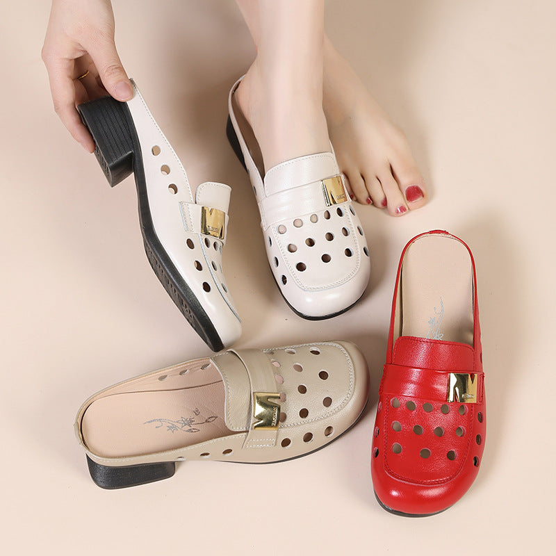Women's Half Summer Fashion Outerwear Hollow Hole Sandals