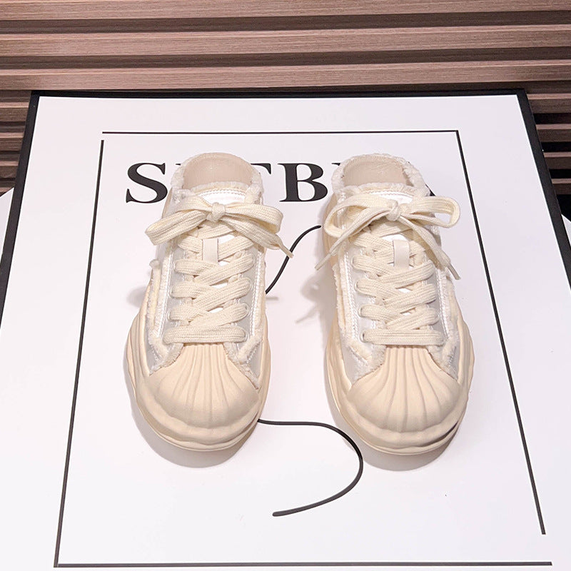 Women's Satin White Raise The Bottom Shell Toe Women's Casual Shoes
