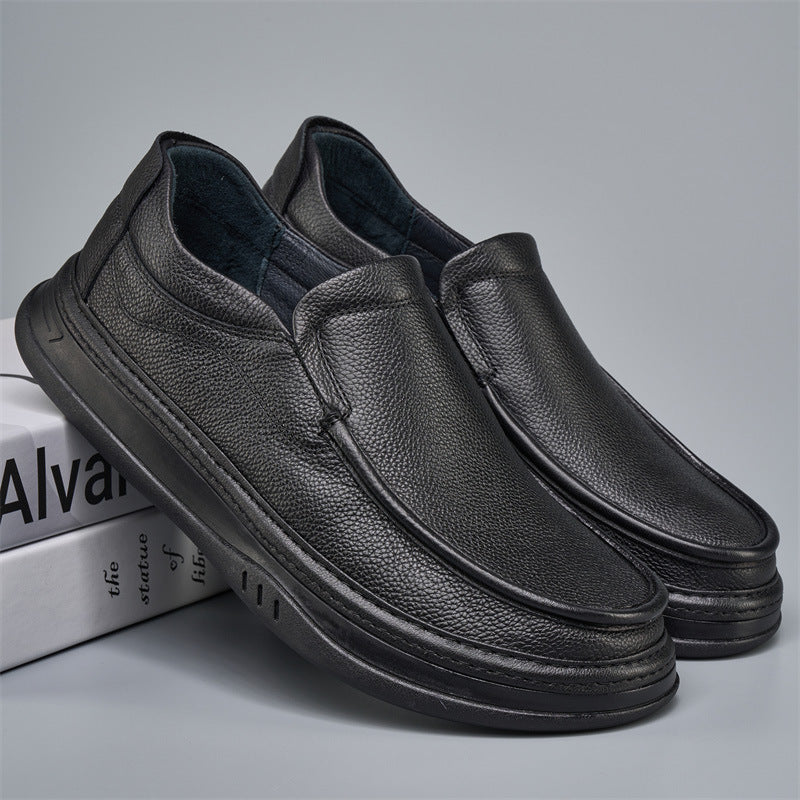 Men's Fat Feet Wide Toe Pure Cowhide Outdoor Leather Shoes