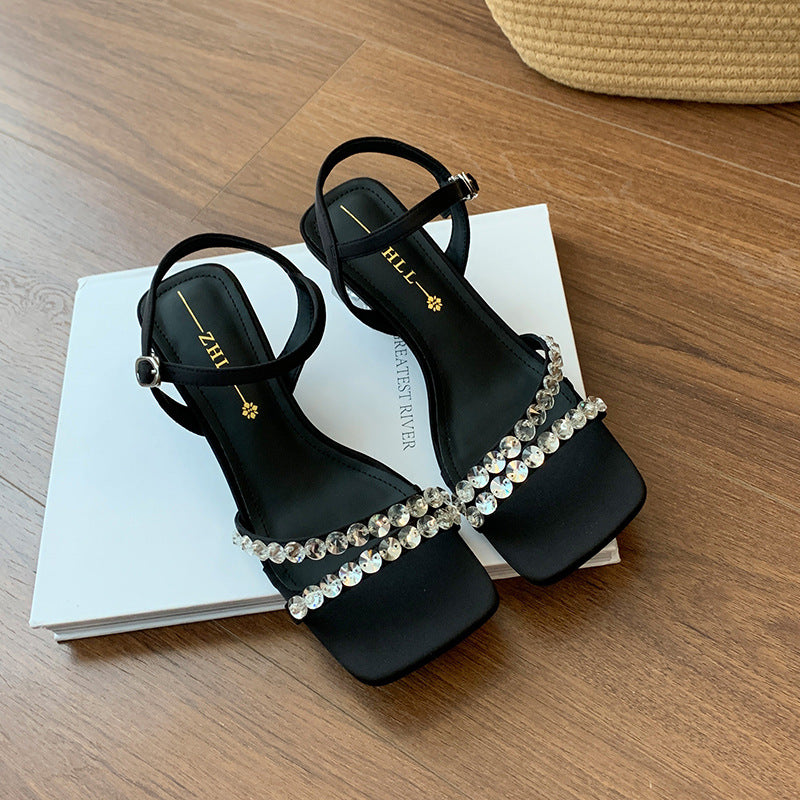 Women's Summer Fairy Style Chunky Fat Feet Heels