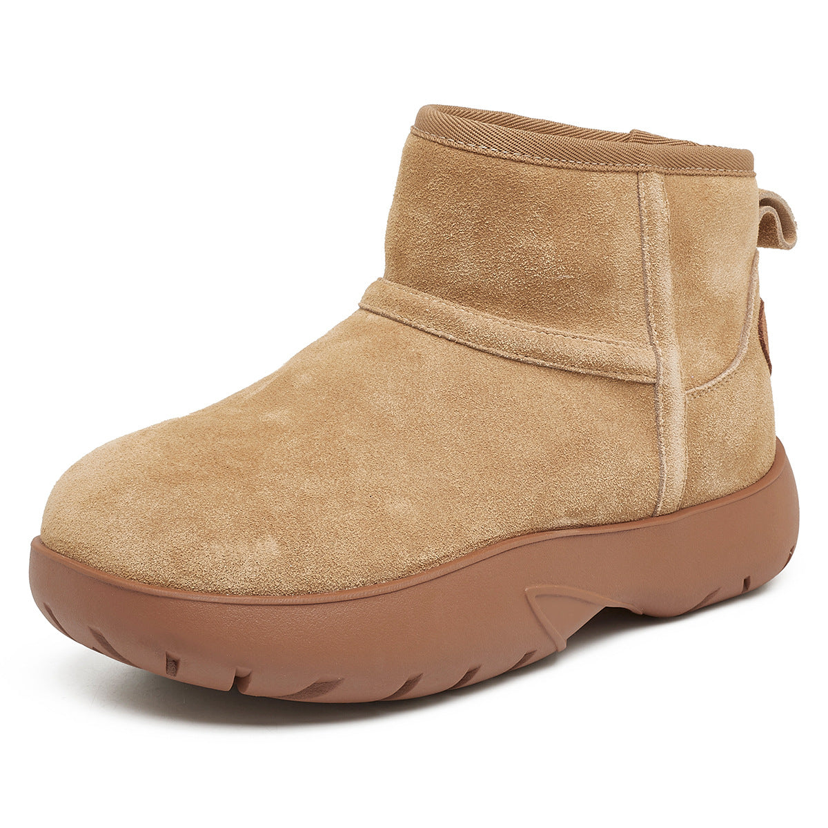 Women's Winter Thickened Veet Ankle Retro Solid Snow Boots