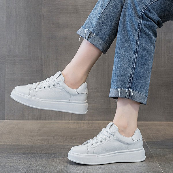 Women's Top Layer Cowhide Easy Wear Inner Sheepskin Women's Casual Shoes