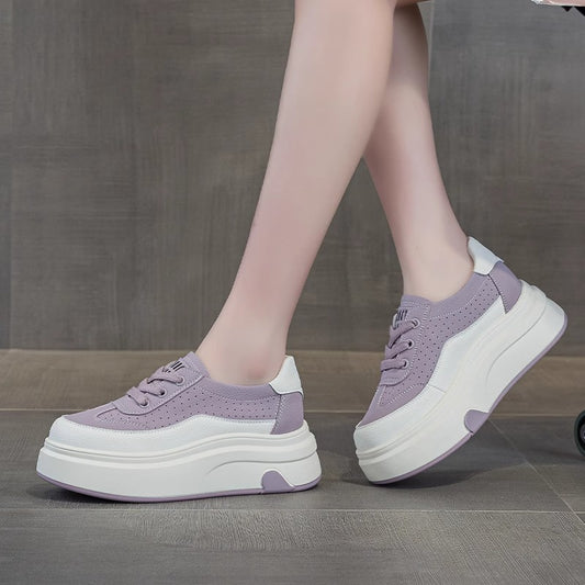 Women's Genuine Breathable Summer Thick Bottom Heightened Easy Wear Versatile Casual Shoes
