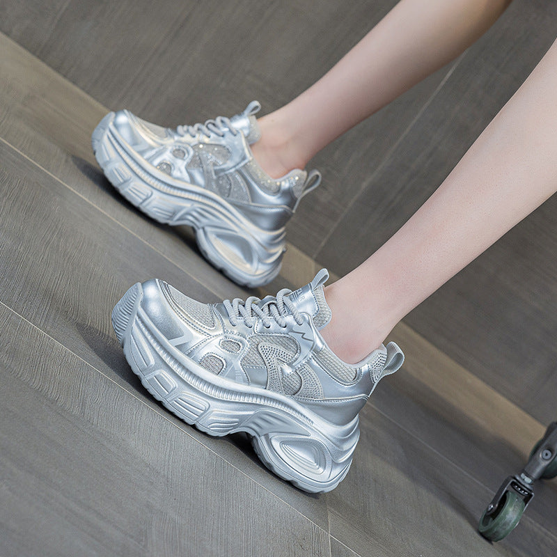 Women's Transparent Mesh Height Increasing Insole Plus Women's Casual Shoes