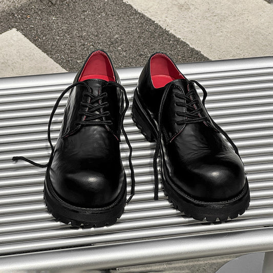 Men's Young High-grade Heightened Design Sense Niche British Leather Shoes
