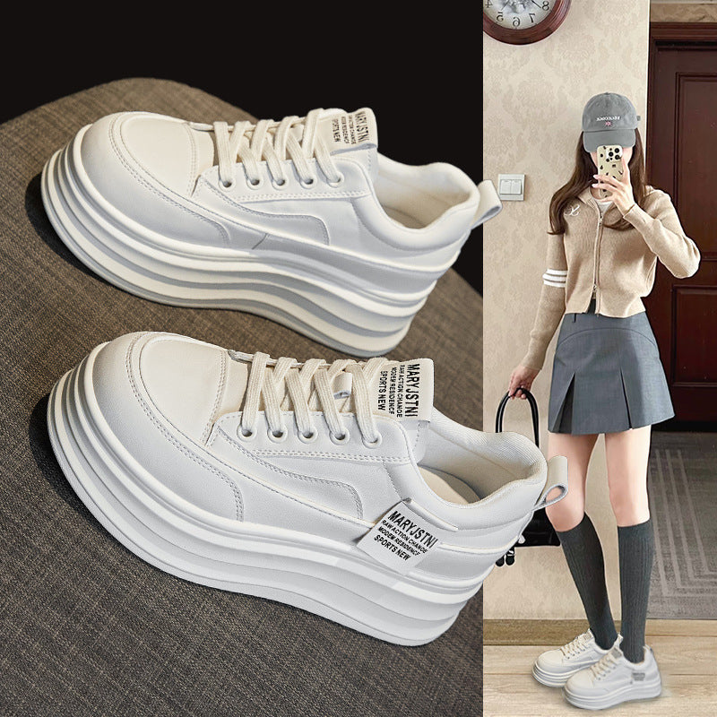 Women's White Spring Platform Best-selling Hidden Women's Casual Shoes