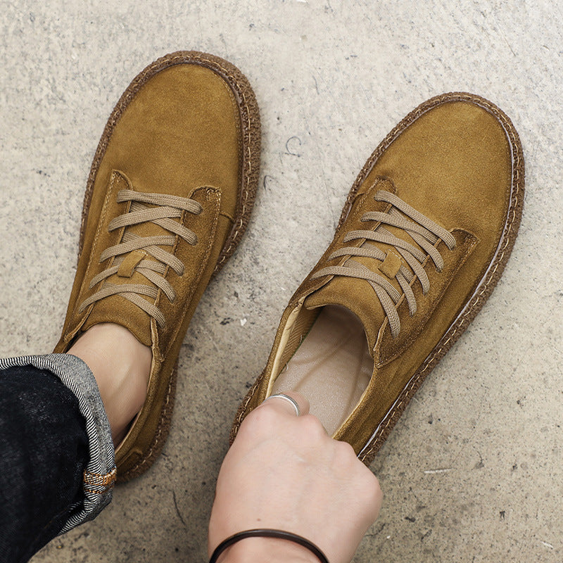 Men's Autumn Retro Matte Platform Board Casual Shoes