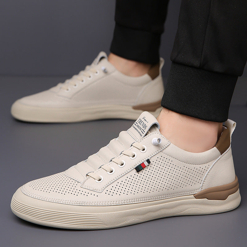 Men's Beautiful Durable Summer Daily White Leather Shoes