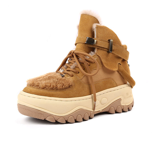 Women's Warm Woolen Sheepskin Fur Integrated Northeast Boots