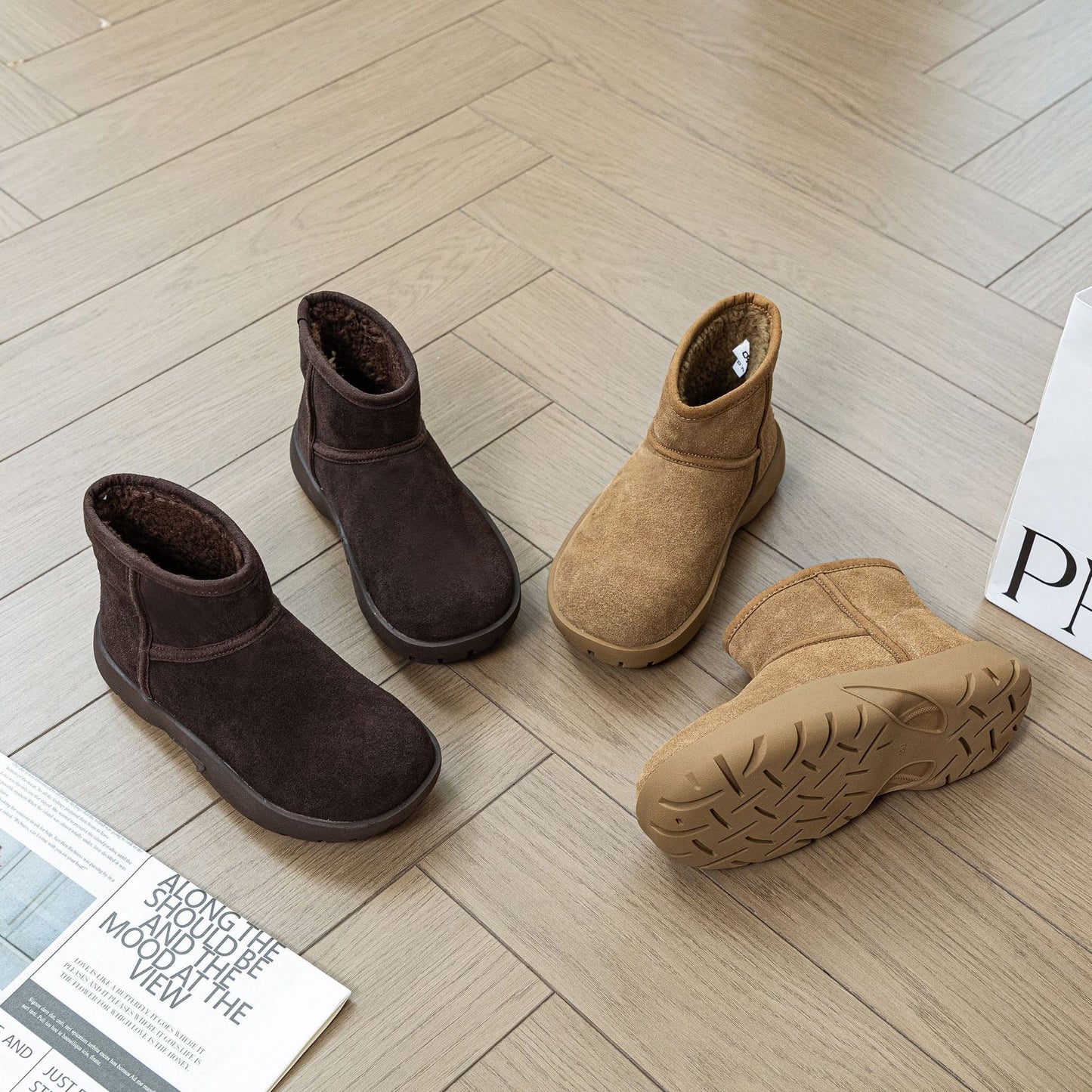 Thick-soled Matte Short Female Winter Sports Snow Boots