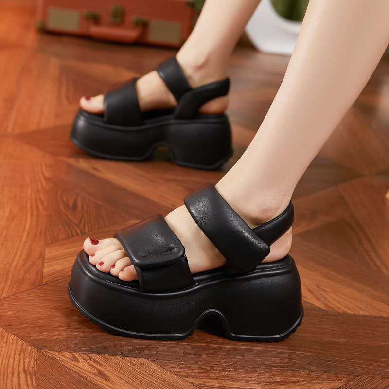 Women's Thick-soled Summer Velcro Fashionable Outer Wear Sandals