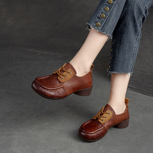Women's Shu Comfort Front Retro Hand-rub Color Platform Casual Shoes