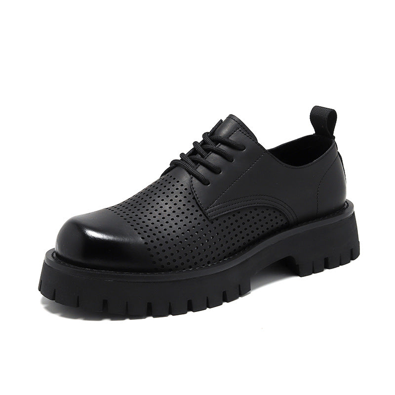 Big Head Round Hollow Out Tied Casual Shoes
